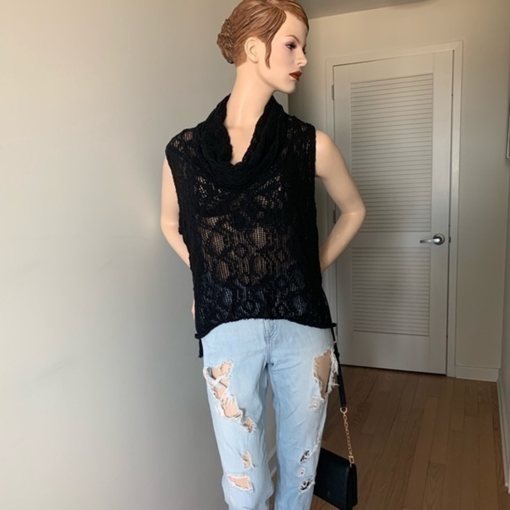 Women's Free People Black Loose Knit Sweater